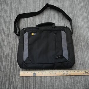 Case Logic Laptop Bag Messenger Shoulder Strap & Handles Black Gray Teal 15X13